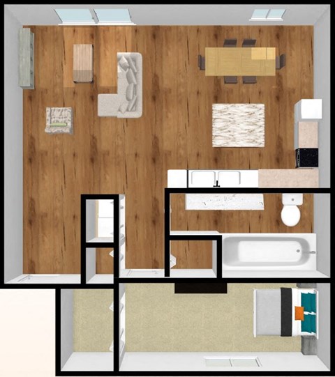 Somerset Meadows Large One Bedroom One Bathroom Floor Plan